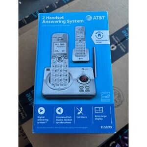 ATT EL52219 2 Handset Cordless Phones Answering System with Call Block Silver